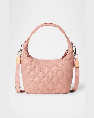 Mz Wallace Metro Mini Quilted Hobo Crossbody Bag In Dusty Rose