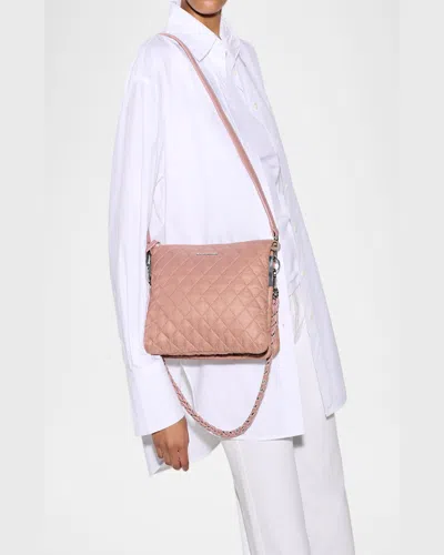 Mz Wallace Crosby Pippa Large Quilted Crossbody Bag In Dusty Rose