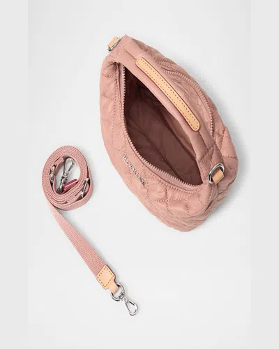 Mz Wallace Metro Mini Quilted Hobo Crossbody Bag In Dusty Rose