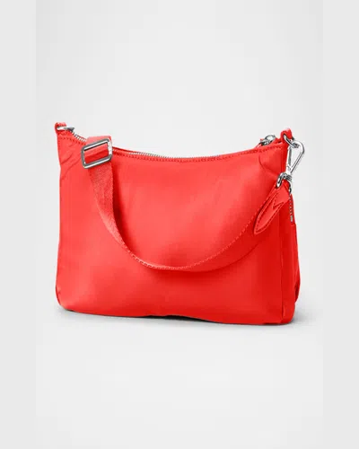 Mz Wallace Chelsea Petite Pocket Nylon Shoulder Bag In Bright Cherry