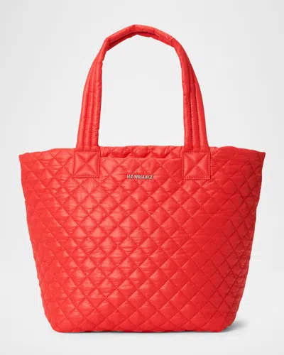Mz Wallace Metro Deluxe Medium Quilted Tote Bag In Bright Cherry