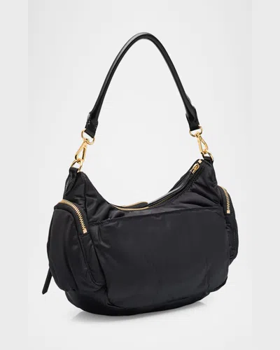 Mz Wallace Chelsea Medium Zip Shoulder Bag In Black