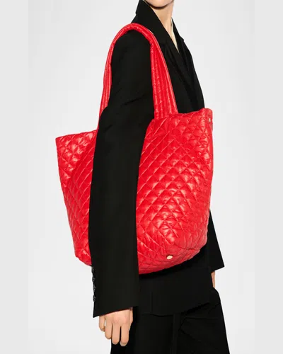 Mz Wallace Metro Deluxe Medium Quilted Tote Bag In Bright Cherry
