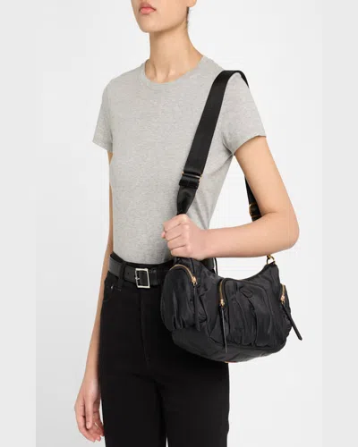 Mz Wallace Chelsea Medium Zip Shoulder Bag In Black