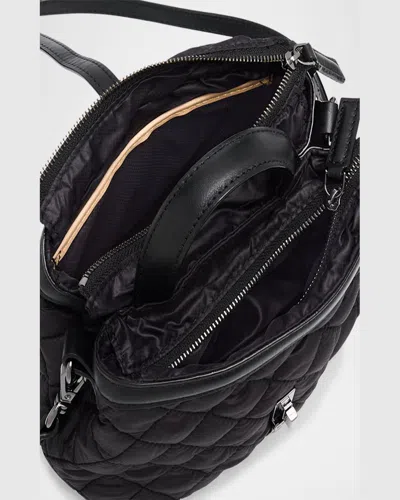 Mz Wallace Mini Astor Diamond Quilted Top Handle Bag In Black