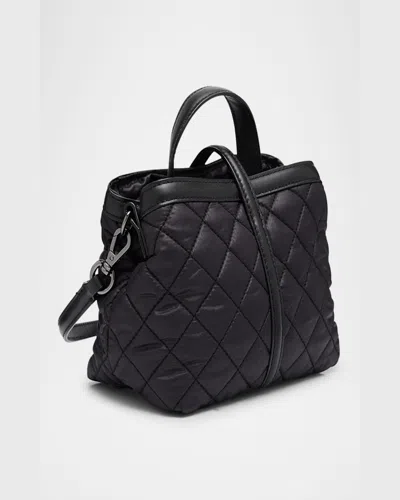Mz Wallace Mini Astor Diamond Quilted Top Handle Bag In Black