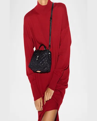 Mz Wallace Mini Astor Diamond Quilted Top Handle Bag In Black