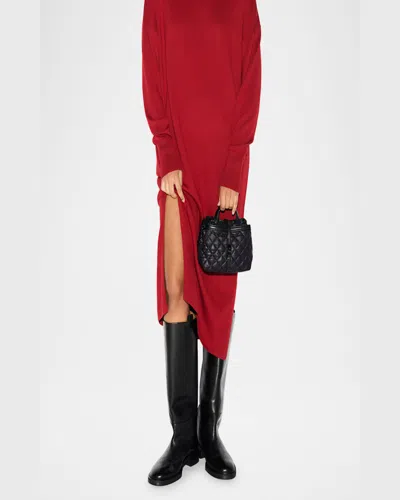 Mz Wallace Mini Astor Diamond Quilted Top Handle Bag In Black