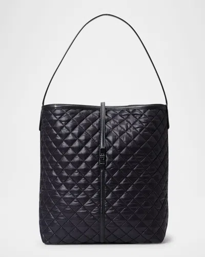 Mz Wallace Large Astor Quilted Nylon Hobo Bag In Black