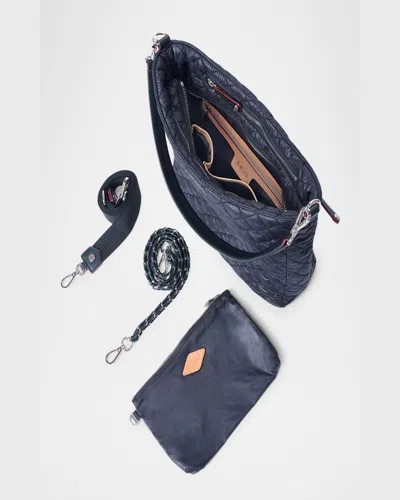 Mz Wallace Crosby Quilted Hobo Crossbody Bag In Navy