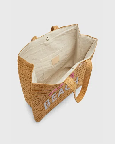 Btb Los Angeles Salty As A Beach Tote In Sand Fuchsia/petal