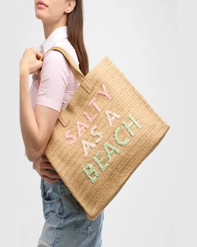Btb Los Angeles Salty As A Beach Tote In Sand Fuchsia/petal