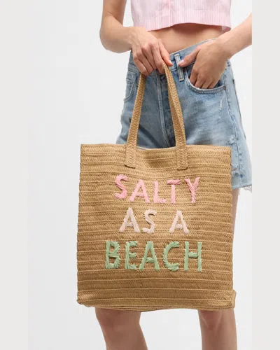 Btb Los Angeles Salty As A Beach Tote In Sand Fuchsia/petal