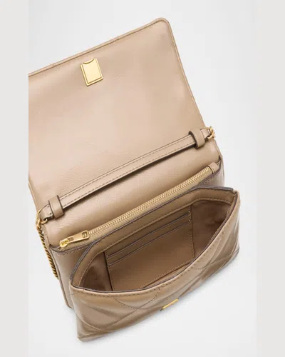 Tory Burch Kira Diamond-quilted Leather Wallet On Chain In Black