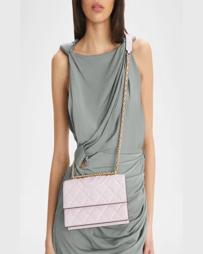 Tory Burch Small Fleming Diamond Quilted Leather Convertible Shoulder Bag In Black