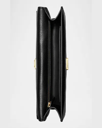 Tory Burch Small Fleming Diamond Quilted Leather Convertible Shoulder Bag In Black