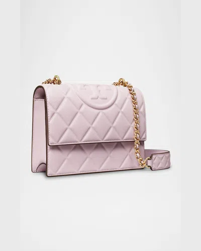 Tory Burch Small Fleming Diamond Quilted Leather Convertible Shoulder Bag In Black