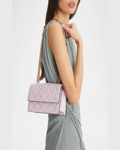 Tory Burch Small Fleming Diamond Quilted Leather Convertible Shoulder Bag In Black