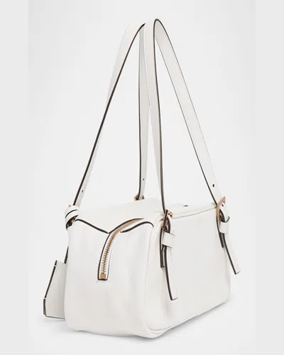 Versace Tag Bowling Black Shoulder Bag With Metallic Logo Lettering And Medusa Head Pendant In Leather Woman In Black- Gold