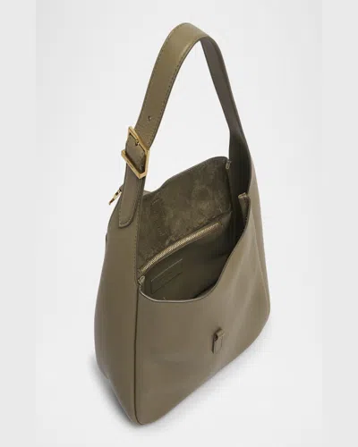 Saint Laurent Le 5 A 7 Ysl Small Hobo In Smooth Supple Leather In Cherry Jam