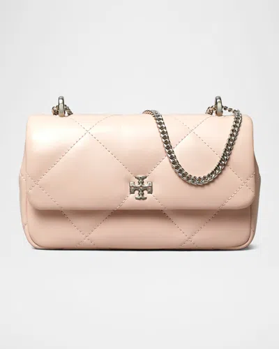 Tory Burch Kira Mini Diamond Quilted Leather Crossbody Bag In Soft Pink