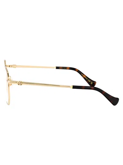 Gucci Gold Gold Transparent Acetate Glasses In Gold