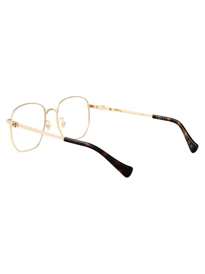 Gucci Gold Gold Transparent Acetate Glasses In Gold