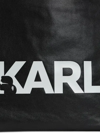 Karl Lagerfeld Black Logo Tote In Black
