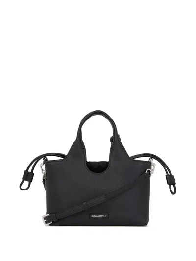 Karl Lagerfeld Ikon Grainy Soft Small Tote In Black
