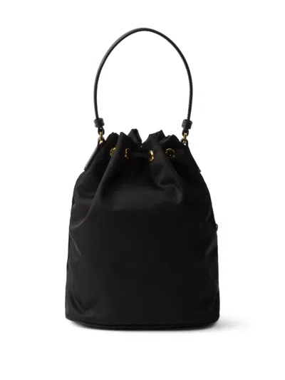 Prada Contemporary Re-nylon Bucket Bag Design In Black