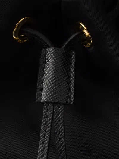 Prada Contemporary Re-nylon Bucket Bag Design In Black