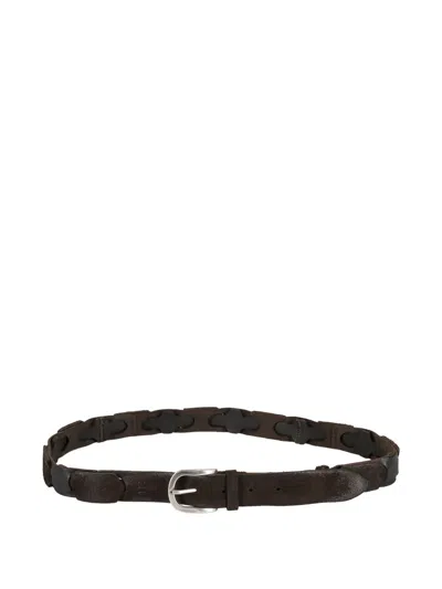 Orciani Braided Leather Belt In Brown