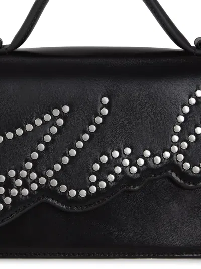 Karl Lagerfeld Small Signature Studded Cross Body Bag In Black