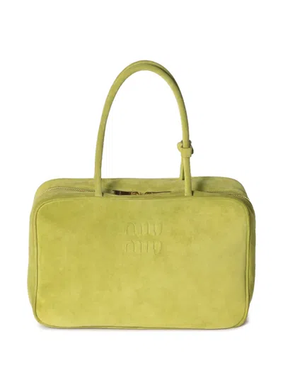 Miu Miu Suede Beau Bag In Green