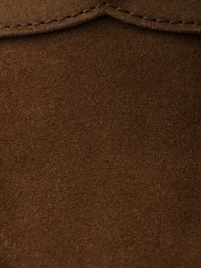 Prada Suede Platform Mules In Brown