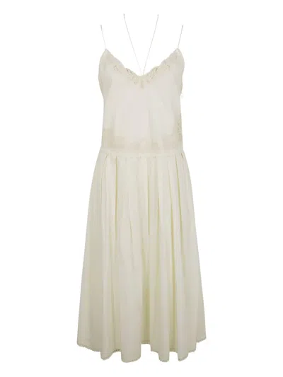 Twinset Twin-set Ivory Cotton Dresses In White