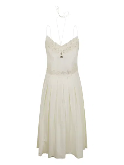 Twinset Twin-set Ivory Cotton Dresses In White