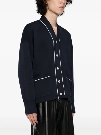 Bode Uniform Cardigan In Blau