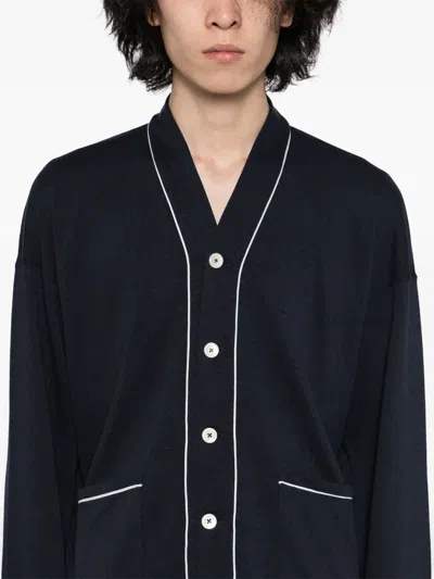 Bode Uniform Cardigan In Blau