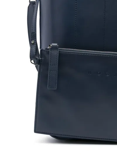 Hogan Blue Calf Leather Shoulder Bag In Blau