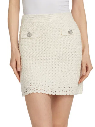 Generation Love Ava Embellished Tweed Mini Skirt In Natural
