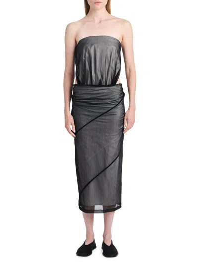 Proenza Schouler Women's Gwen Strapless Cut-out Midi-dress In Black