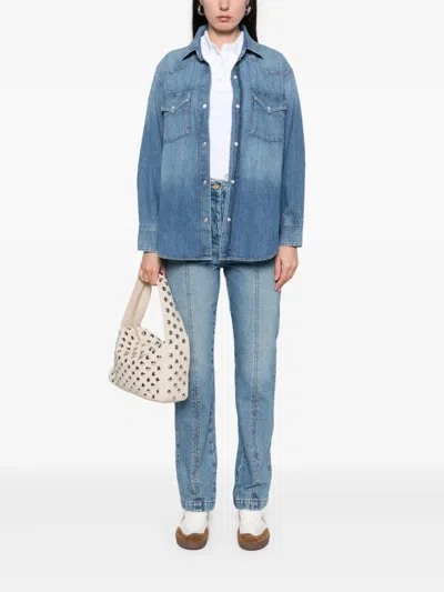 Citizen Of Humanity Citizens Of Humanity Kayla Western Denim Snap-up Shirt In Douro