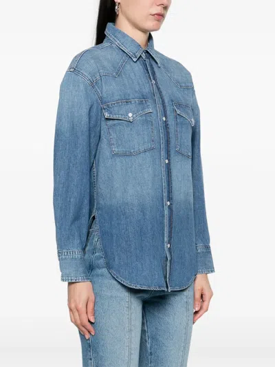 Citizen Of Humanity Citizens Of Humanity Kayla Western Denim Snap-up Shirt In Douro