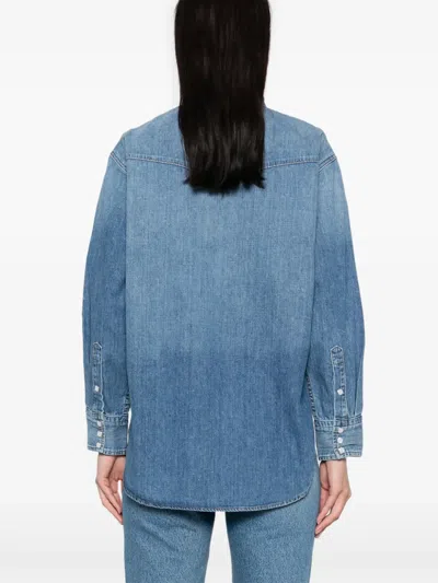 Citizen Of Humanity Citizens Of Humanity Kayla Western Denim Snap-up Shirt In Douro