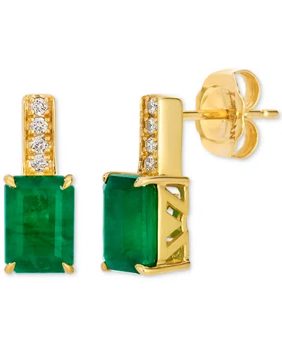 Le Vian Costa Smeralda Emerald (1-3/8 Ct. T.w.) & Nude Diamond (1/20 Ct. T.w.) Drop Earrings In 14k Yellow G In Yellow Gold