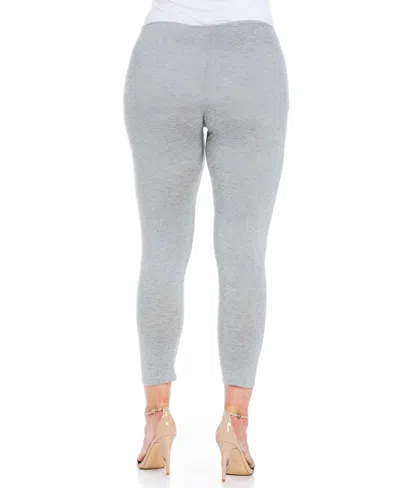 24seven Comfort Apparel Plus Size Comfortable Ankle Length Leggings In Heather