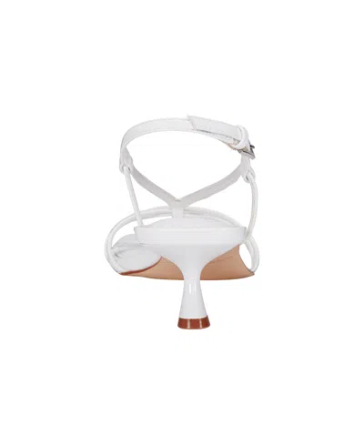 Marc Fisher Women's Raveny Strappy Kitten Heel Sandals In White Patent