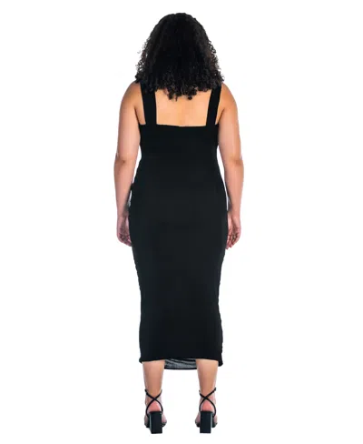 24seven Comfort Apparel Women's Halter Neck Ruched Bodycon Mid Dress In Black