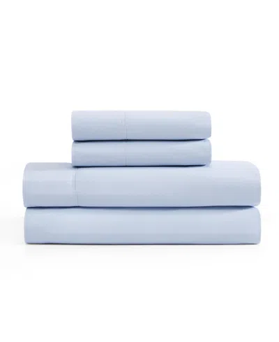 Tommy Hilfiger Solid 200-thread Count Cotton Percale 3-pc. Sheet Set, Twin In Blue